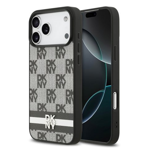 Apple iPhone 17 Pro Max Kılıf DKNY Orjinal Lisanslı M-safe Şarj Özellikli 3D Yazılı Metal Logolu Kapak