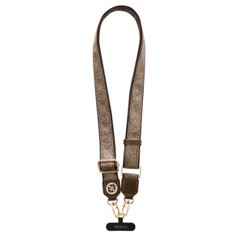 Guess Orjinal Lisanslı Taşlı 4G Metal Logolu Çapraz Vücut Telefon Askı Kayışı 150cm