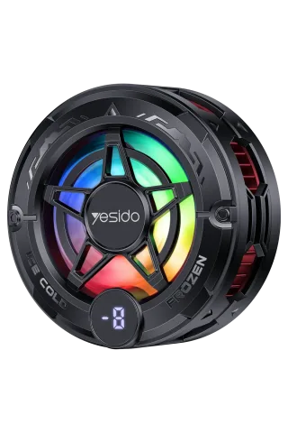 Yesido C226 Dijital Sıcaklık Göstergeli RGB Işıklı Radyatör Telefon Soğutucu Fan