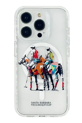 Santa Barbara Polo Racquet Club iPhone 15 Pro Max Willie Şeffaf Magsafe Kapak - Geometry