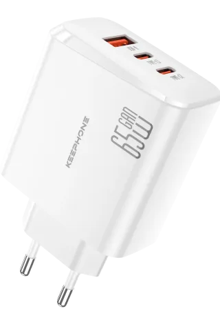 Keephone GaN Wall CH23121 2 Adet 65W Type-C ve 1 Adet 45W USB Çıkışlı GaN Şarj Cihazı