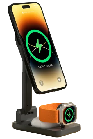 Keephone CR-302 3in1 Masaüstü Kablosuz Şarj Standı