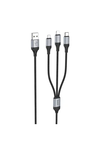 Hoco. X102 Fresh 1M 2.4A 3in1 USB to Type-C / Lightning ve Micro Çıkışlı Hızlı Şarj Data Kablosu