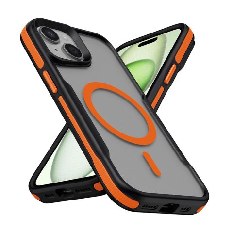 Apple iPhone 14 Kılıf M-safe Şarj Özellikli Renkli Kenar Airbag Şeritli Zore Lamer Kapak