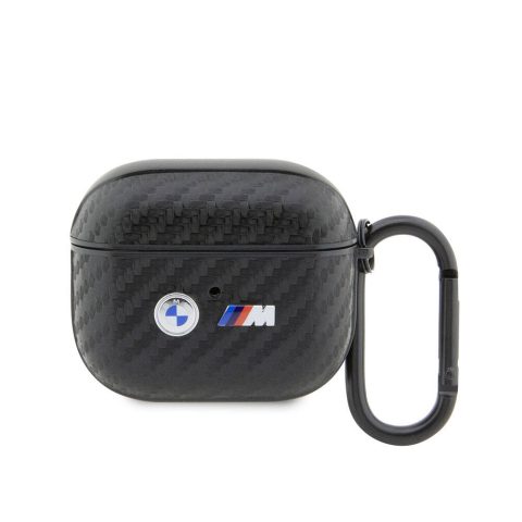 Apple Airpods 3. Nesil Kılıf BMW Orjinal Lisanslı PU Karbon Fiber Tasarımlı Çift Metal Logolu Kapak