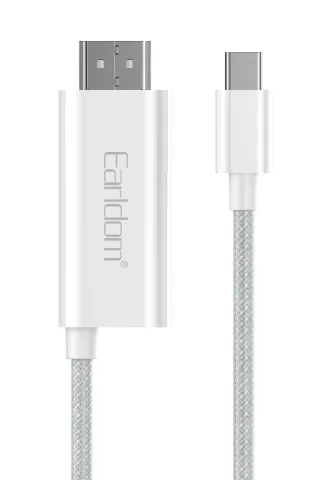 Earldom W40 2in1 4K 2M Ekstra 100W PD Type-C Çıkışlı Tak Çalıştır Type-C to HDMI Dönüştürücü