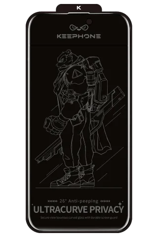 Keephone iPhone 16 Pro Max UltraCurve Privacy 3D Cam Ekran Koruyucu