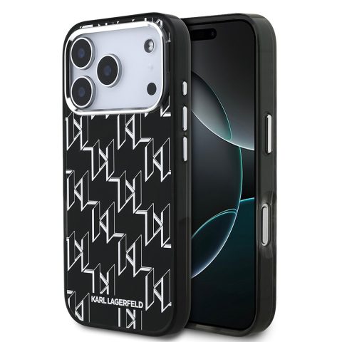 Apple iPhone 17 Pro Kılıf Orjinal Lisanslı M-safe Şarj Özellikli Karl Lagerfeld IML Baskılı Monogram Dizayn Kapak