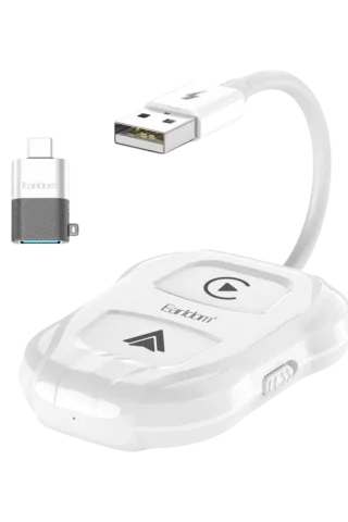 Earldom CP01 Tak Çalıştır 2in1 Type-C to USB Dönüştürücülü Kablosuz CarPlay Adaptör