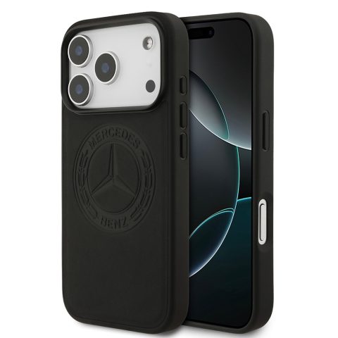 Apple iPhone 17 Pro Kılıf Mercedes Benz Orjinal Lisanslı M-safe Şarj Özellikli Hakiki Deri Nostaljik Yıldız Dizayn Kapak