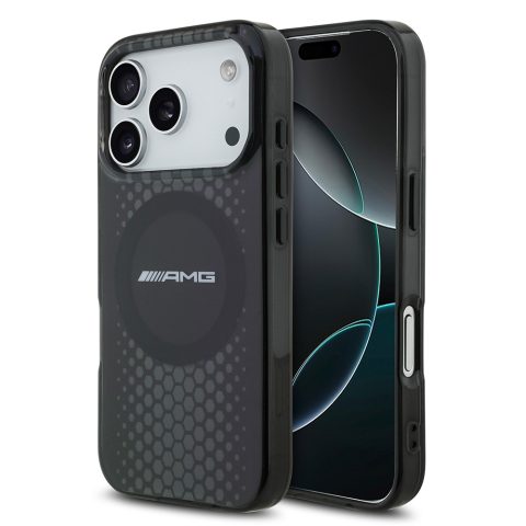 Apple iPhone 17 Pro Kılıf AMG Orjinal Lisanslı Çift Katmanlı Büyük Logolu Petek Desenli Kapak