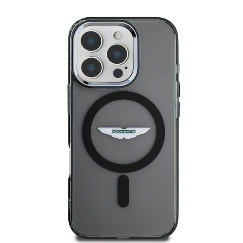 Apple iPhone 16 Pro Kılıf Aston Martin Orjinal Lisanslı M-safe Şarj Özellikli IML Baskı Logolu Buzlu Kapak