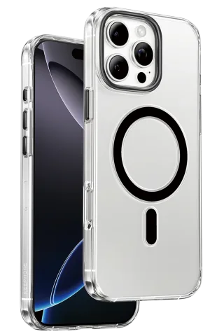 Keephone iPhone 16 Pro Max Aurora Şeffaf Magsafe Kılıf - Siyah Titanyum