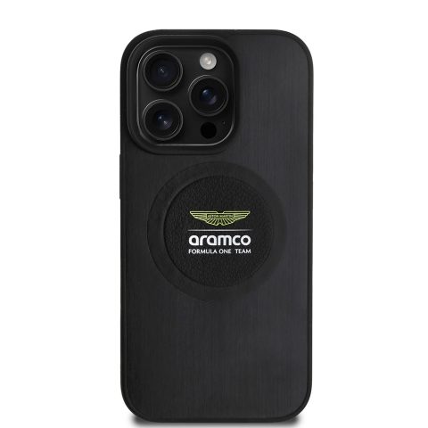 Apple iPhone 16 Pro Kılıf Aston Martin Orjinal Lisanslı M-safe Şarj Özellikli Aluminyum Arka Yüzeyli Formula One Team Baskılı Kapak