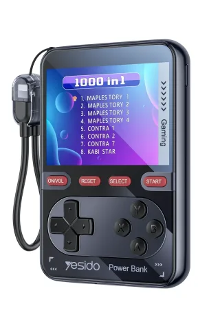 Yesido YP87 Dahili Retro Oyun Konsollu 10.000 mAh 2in1 20W PD Hızlı Şarj Powerbank