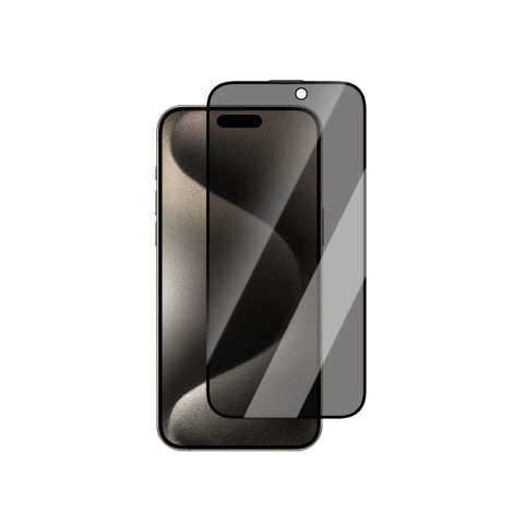 Apple iPhone 15 Pro CaseWorld Armor Serisi Eyesafe Teknolojili 0.15mm 3D Privacy Temperli Cam Ekran Koruyucu + Uygulama Aparatlı