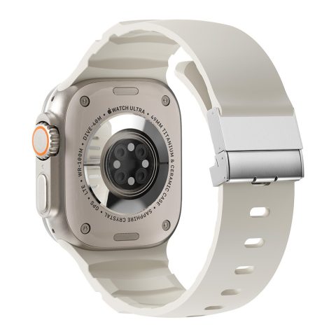 Apple Watch 10 46mm Zore KRD-145 Metal Tokalı Silikon Kordon