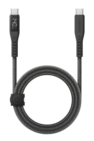 Energea Flow 1.5M 240W Dijital Göstergeli Type-C to Type-C PD Hızlı Şarj Kablo