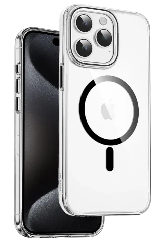 Keephone iPhone 15 Pro Max Aurora Şeffaf Magsafe Kılıf