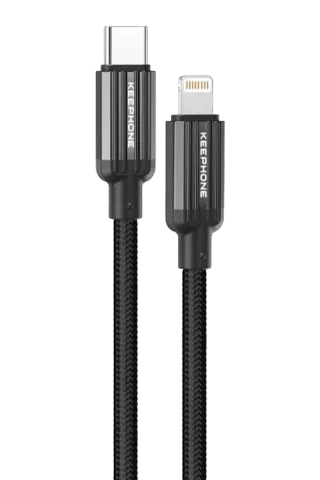 Keephone Pitta 1.2M 27W Örgülü Type-C to Lightning PD Hızlı Şarj Data Kablosu