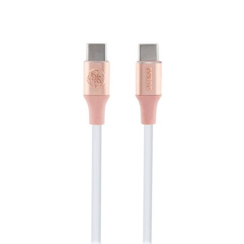 Guess Orjinal Lisanslı 4G ve Yazı Logolu Aydınlatmalı Kablo Ucu Hızlı Şarj Özellikli Type-C To Type-C PD Kablo 3A 1.5m