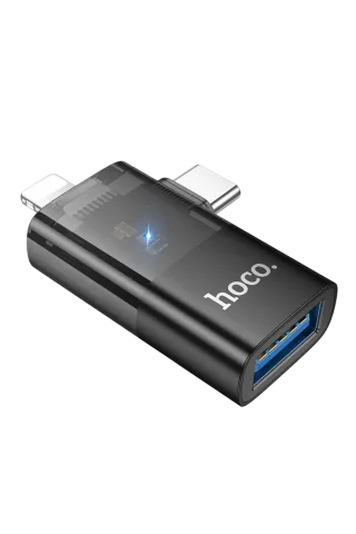Hoco. UA36E 2in1 Tak Çalıştır Lightning ve Type-C to USB 3.0 Dönüştürücü