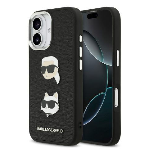 Apple iPhone 17 Kılıf Karl Lagerfeld Orjinal Lisanslı Metal Logolu K&C Heads Pin Kapak