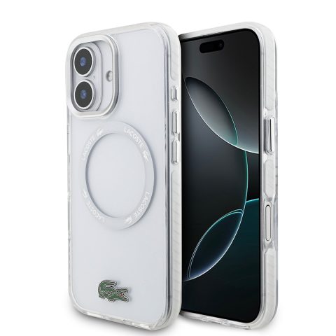 Apple iPhone 17 Kılıf Lacoste Orjinal Lisanslı M-safe Şarj Özellikli İkonik Timsah Logolu Buzlu Kapak