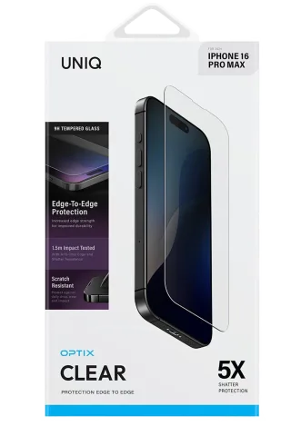 Uniq iPhone 16 Plus Optix Clear Cam Ekran Koruyucu