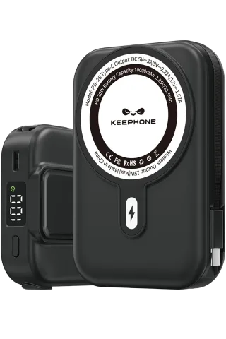 Keephone PB28 Roger 10.000 mAh 20W Type-C 20W Lightning 15W Kablosuz Şarj PD Magsafe Powerbank