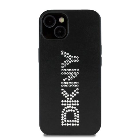 Apple iPhone 14 Kılıf DKNY Orjinal Lisanslı Taşlı DKNY Yazılı Metalik Rhinestones PU Deri Kapak